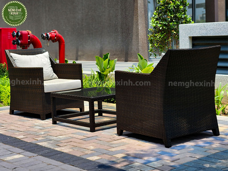 Bộ Sofa ngoài trời đan dây 2 ghế cho Chung Cư Mizuki Park 10