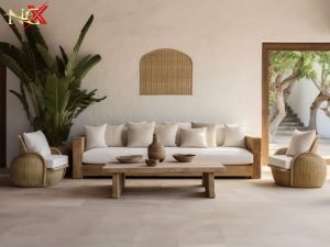 Nội thất sofa gỗ được sản xuất tại Nệm Ghế Xinh