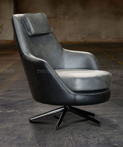 Ghế ARMCHAIR da 2 màu chân xoay AMC016 thiết kế hiện đại