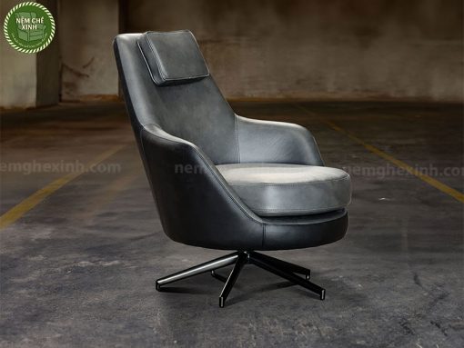 Ghế ARMCHAIR da 2 màu chân xoay AMC016 thiết kế hiện đại