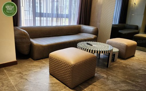 Sofa da bò SFD01 sử dụng chất liệu da bò nhập khẩu cao cấp